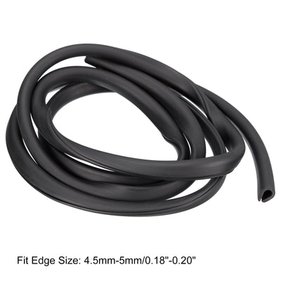 Harfington Uxcell U Channel Edge Trim, 4.9ft Length Rubber Guard Seal Strip Edge Protector Fit for 4.5-5mm Edge, (23/64" W x 15/32" H) Black