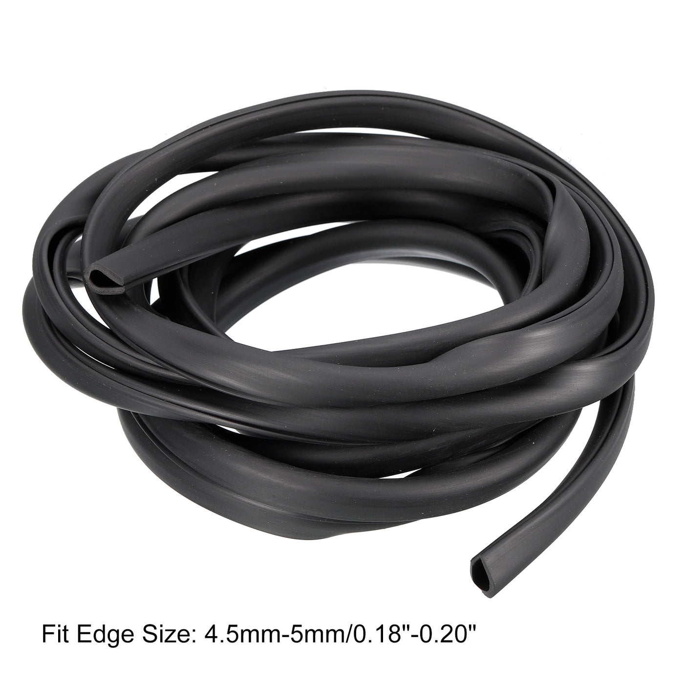 uxcell Uxcell U Channel Edge Trim, 11.5ft Length Rubber Guard Seal Strip Edge Protector Fit for 4.5-5mm Edge, (23/64" W x 15/32" H) Black