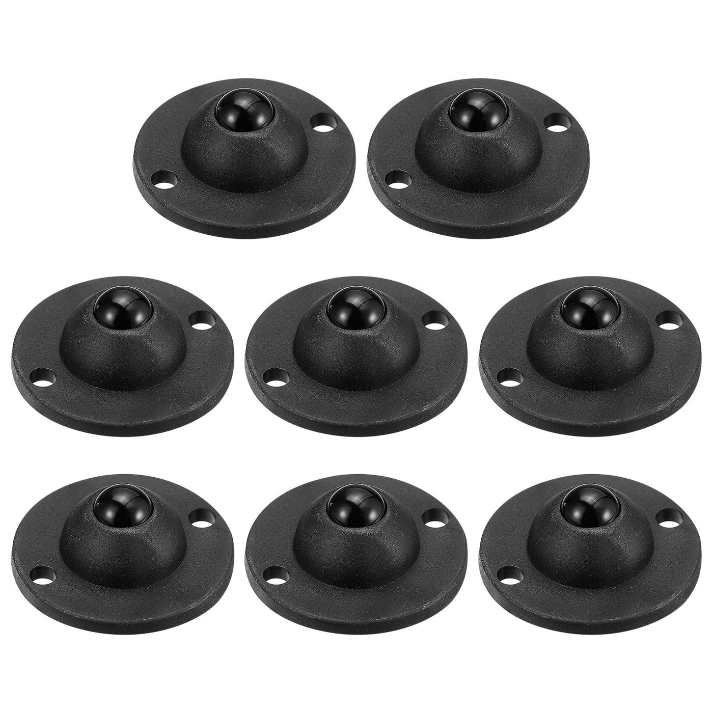 uxcell Uxcell 8Pcs Adhesive Mini Caster Wheels, Swivel Universal Caster 360 Degree Rotation Sticky Pulleys for Bins, Storage Boxes, Furniture, Trash Can (Black)