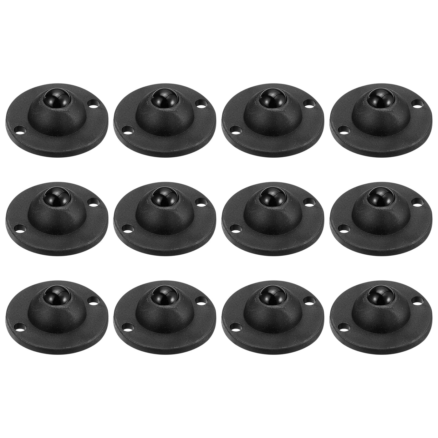 uxcell Uxcell 12Pcs Adhesive Mini Caster Wheels, Swivel Universal Caster 360 Degree Rotation Sticky Pulleys for Bins, Storage Boxes, Furniture, Trash Can (Black)