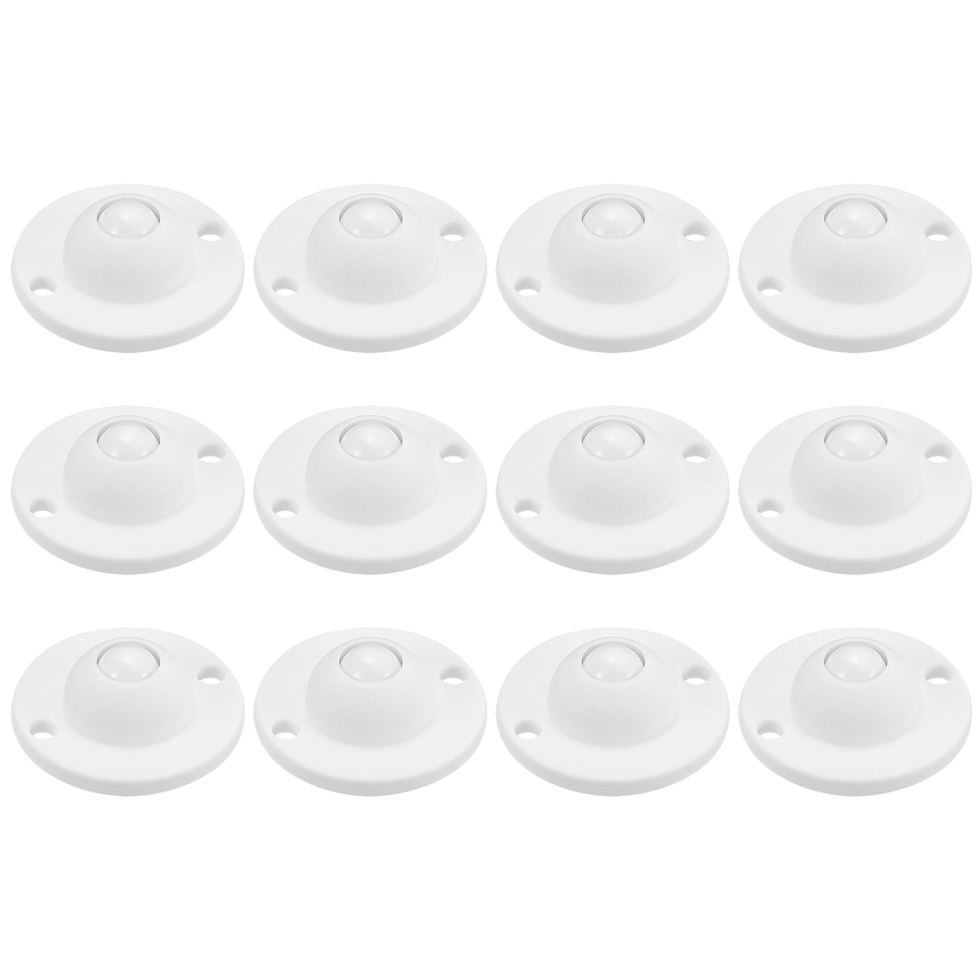 uxcell Uxcell 12Pcs Adhesive Mini Caster Wheels, Swivel Universal Caster 360 Degree Rotation Sticky Pulleys for Bins, Storage Boxes, Furniture, Trash Can (White)