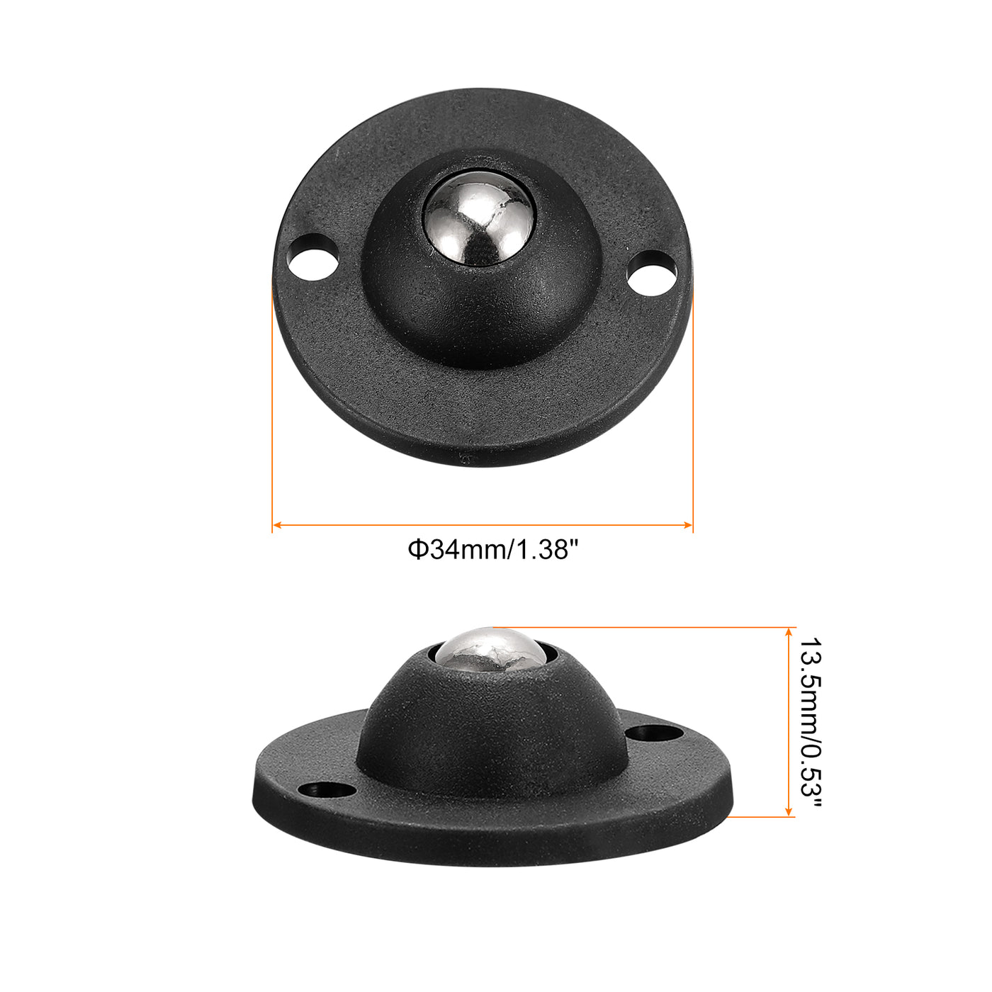 uxcell Uxcell 8Stk Kleber Mini Lenkrad Wheel Drehbar Universal Lenkrolle 360° Drehung Klebrig Riemenscheibe für Mülleimer Lagerboxen Möbel Mülleimer (Schwarz)