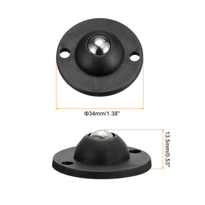 Harfington Uxcell 8Stk Kleber Mini Lenkrad Wheel Drehbar Universal Lenkrolle 360° Drehung Klebrig Riemenscheibe für Mülleimer Lagerboxen Möbel Mülleimer (Schwarz)