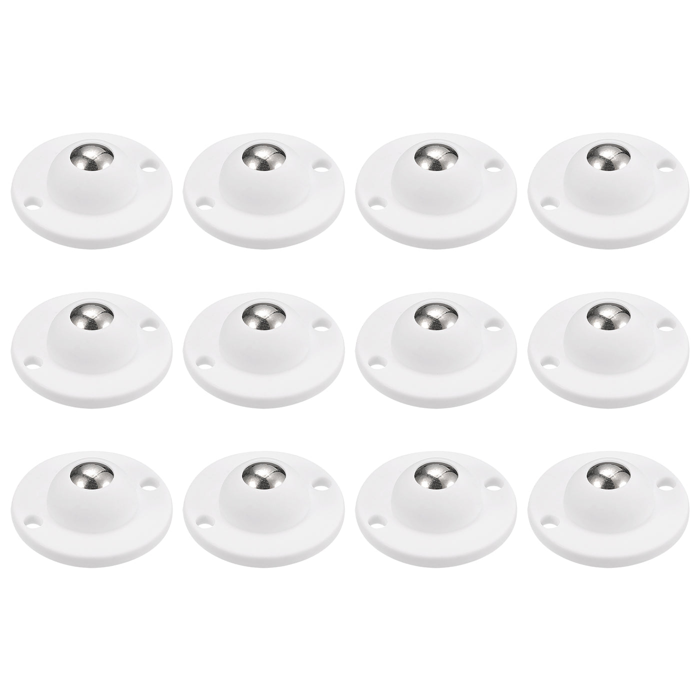 uxcell Uxcell 12Pcs Adhesive Mini Caster Wheels, Swivel Universal Caster 360 Degree Rotation Sticky Pulley for Bins, Storage Boxes, Furniture, Trash Can (White)