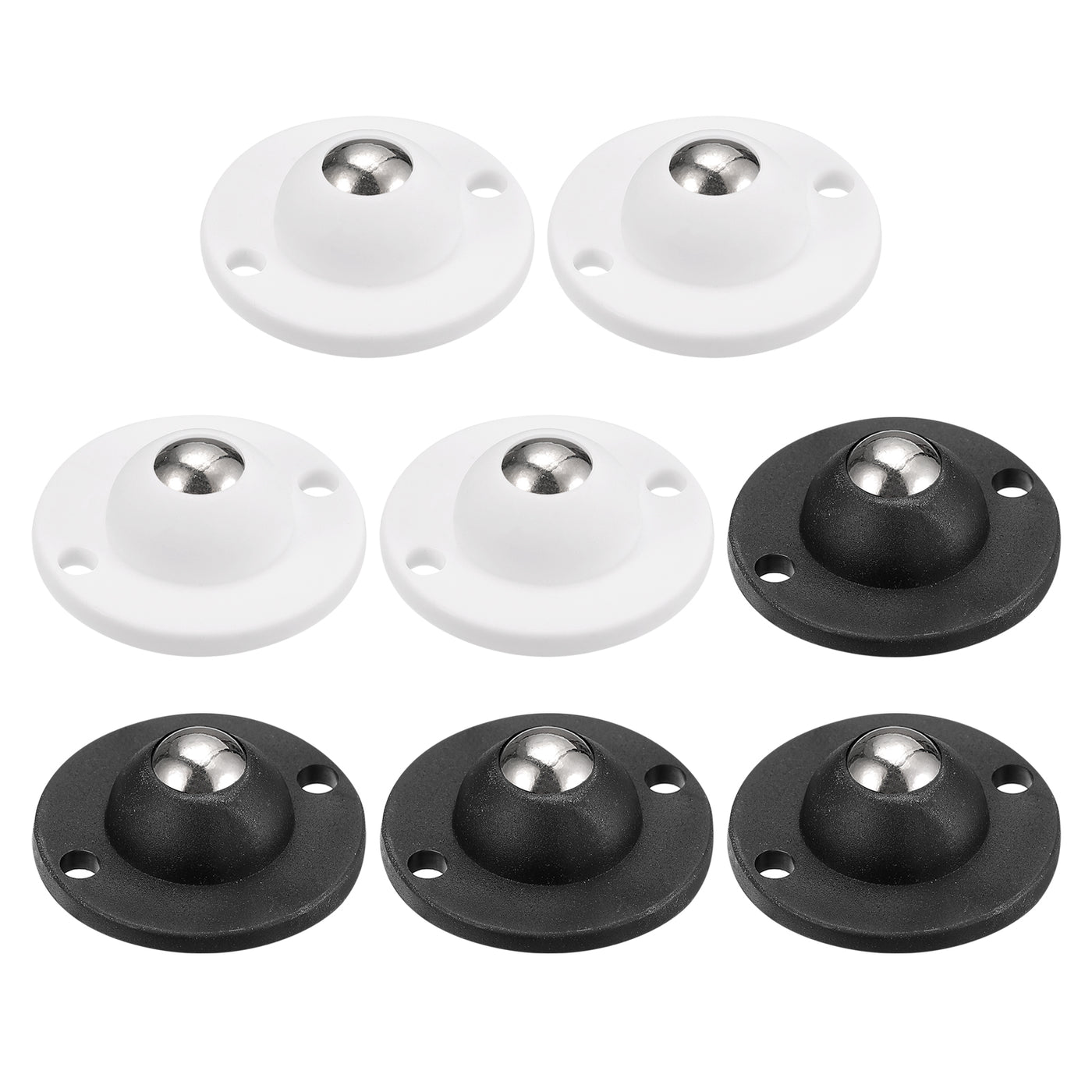 uxcell Uxcell 8Pcs Adhesive Mini Caster Wheels, Swivel Universal Caster 360 Rotation Sticky Pulley for Bins, Storage Boxes, Furniture, Trash Can (White,Black)