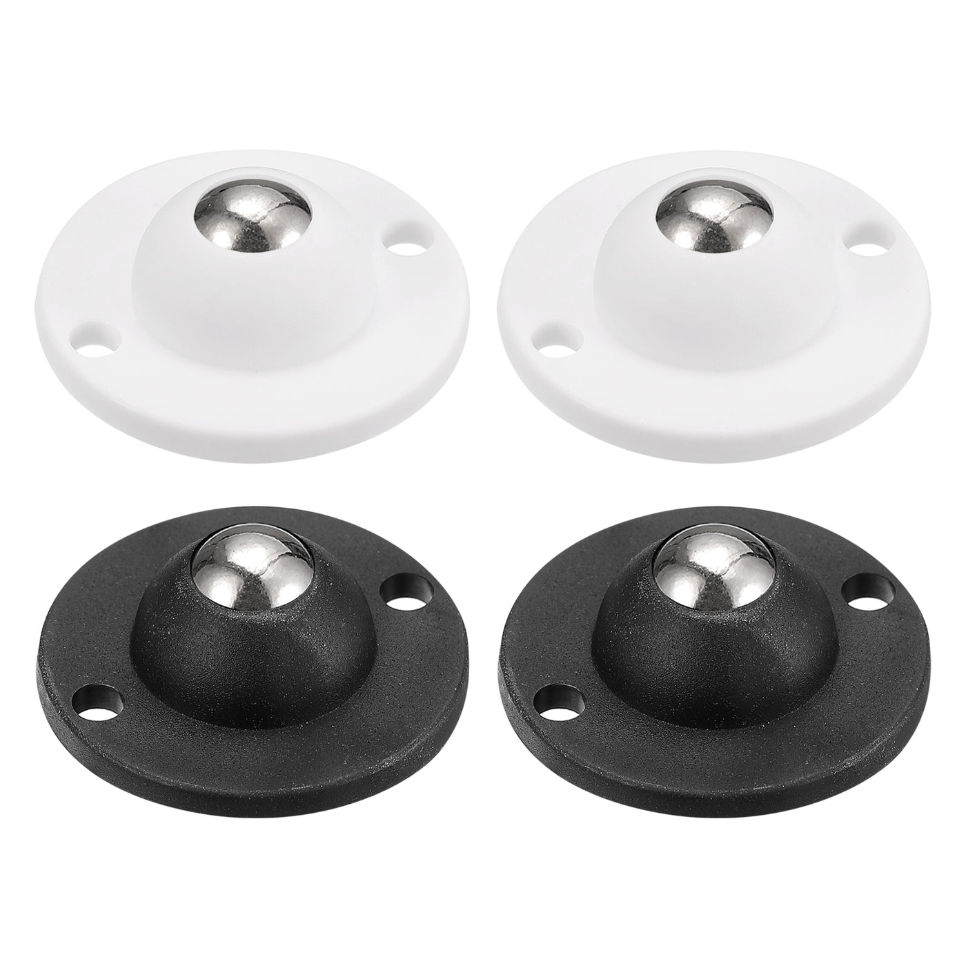 uxcell Uxcell 4Pcs Adhesive Mini Caster Wheels, Swivel Universal Caster 360 Rotation Sticky Pulley for Bins, Storage Boxes, Furniture, Trash Can (White,Black)