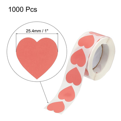 Harfington Heart Sticker 1" Self-Adhesive Love Label Pink 1000 Pcs