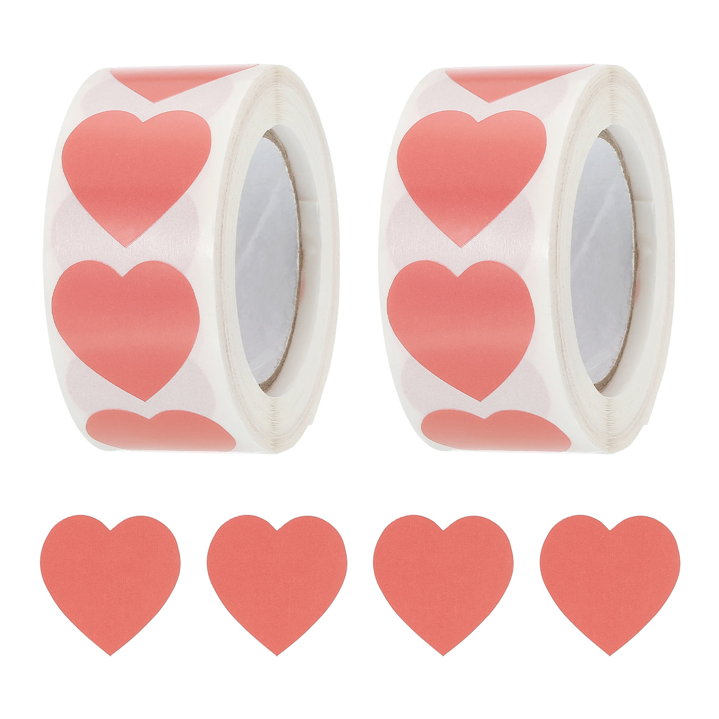 Harfington Heart Sticker 1" Self-Adhesive Love Label Pink 1000 Pcs
