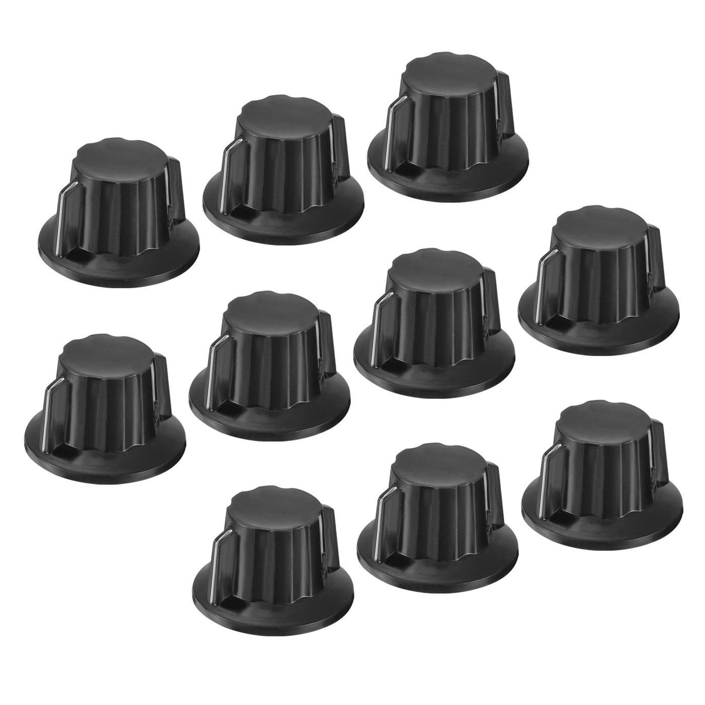 Harfington Potentiometer Knobs Bakelite 30x18.5mm 6mm Hole with 20pcs Set Screw Black 10PCS