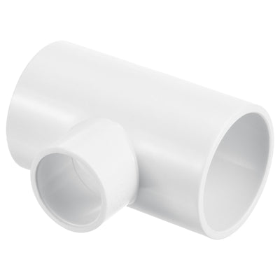 Harfington 1 1/4" x 3/4" 3 Way Tee Pipe Fittings UPVC, Joint Coupling Pipe Adapter, White