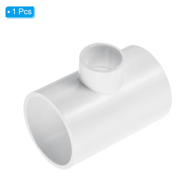 Harfington 1 1/2" x 3/4" 3 Way Tee Pipe Fittings UPVC, Joint Coupling Pipe Adapter, White