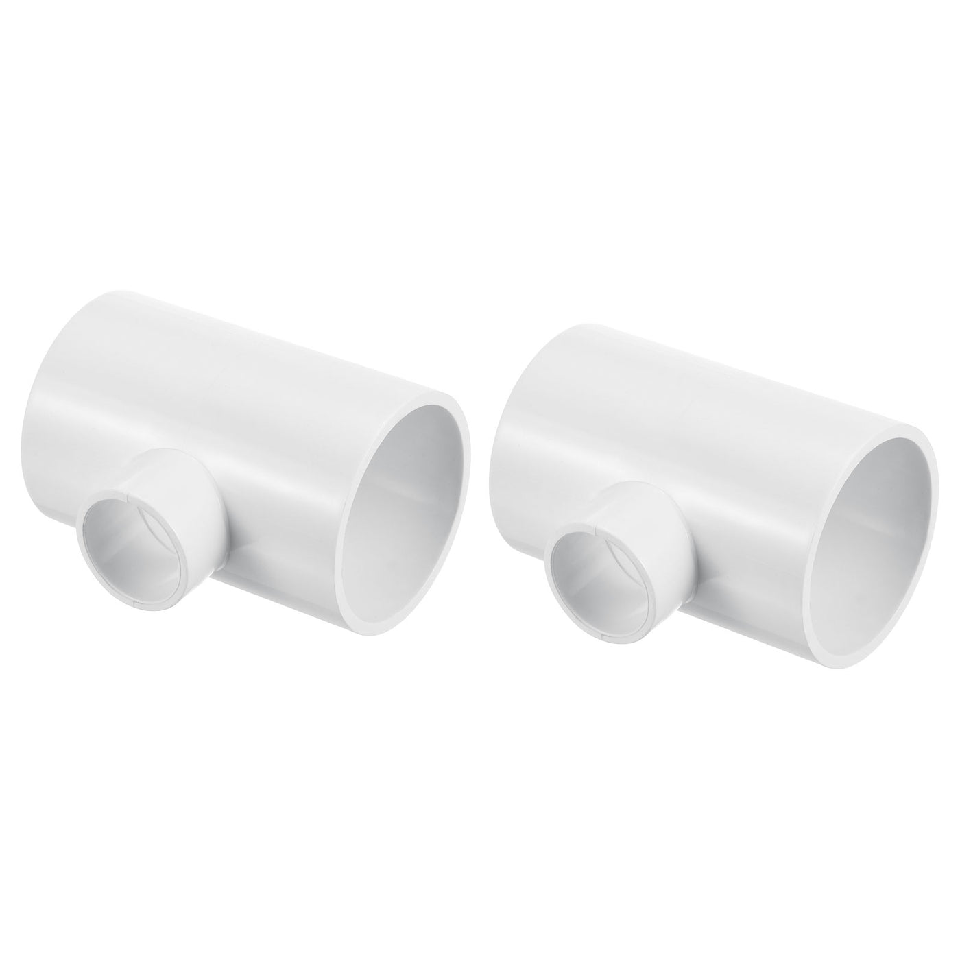 Harfington 1 1/2" x 3/4" 3 Way Tee Pipe Fittings UPVC, 2 Pack Joint Coupling Pipe, White