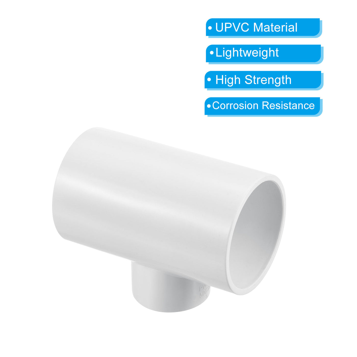 Harfington 1 1/2" x 1" 3 Way Tee Pipe Fittings UPVC, 3 Pack Joint Coupling Pipe, White