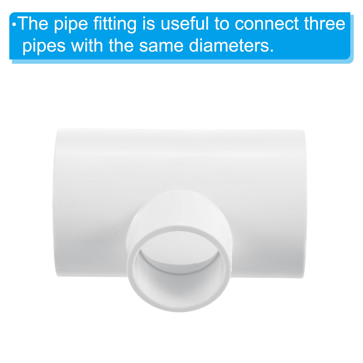 Harfington 1 1/2" x 1" 3 Way Tee Pipe Fittings UPVC, 3 Pack Joint Coupling Pipe, White