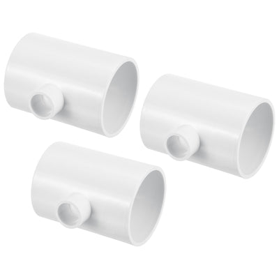 Harfington 2"x1/2" 3Pack 3 Weg T-Stück Rohrverbinder UPVC Gelenk Kupplung Leitung Adapter für Leitung Anschluss Weiß