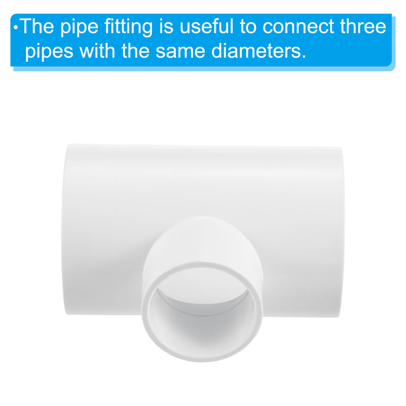 Harfington 2" x 1 1/4" 3 Way Tee Pipe Fittings UPVC, 2 Pack Joint Coupling Pipe, White