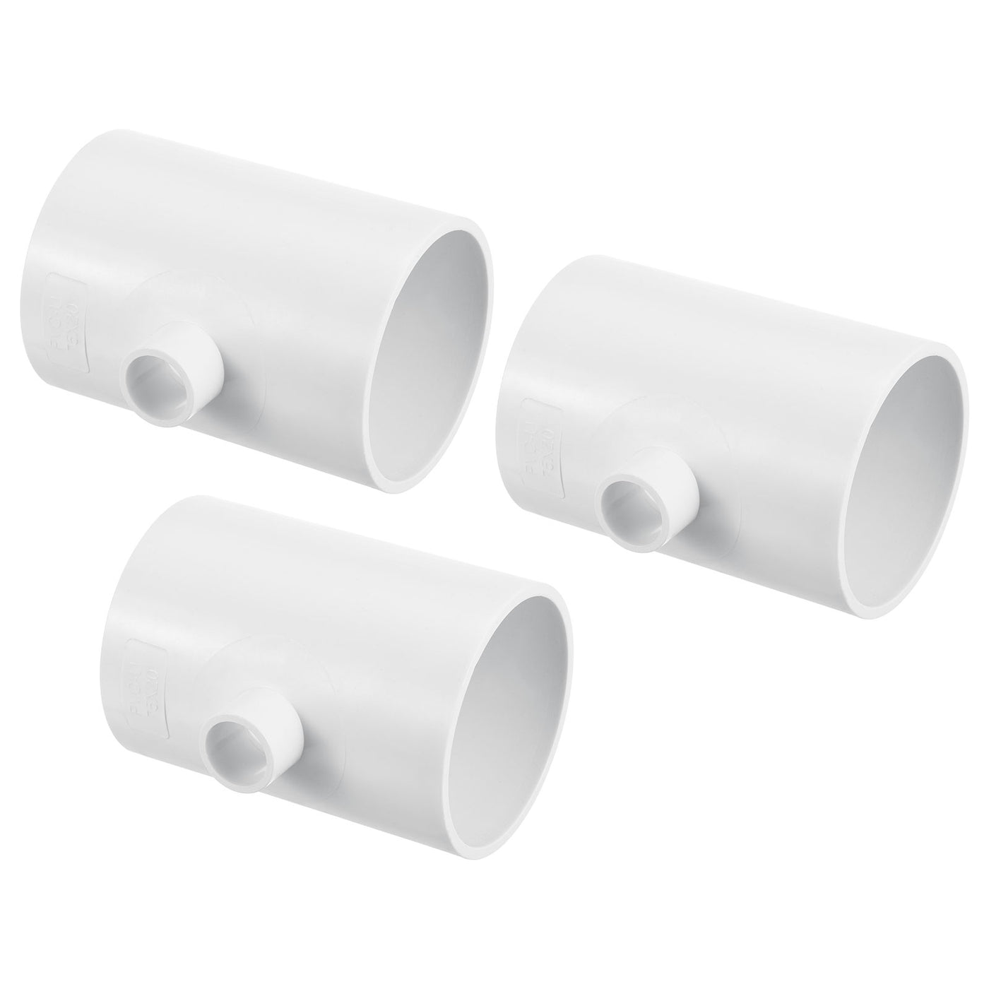 Harfington 2 1/2" x 1/2" 3 Way Tee Pipe Fittings UPVC, 3 Pack Joint Coupling Pipe, White