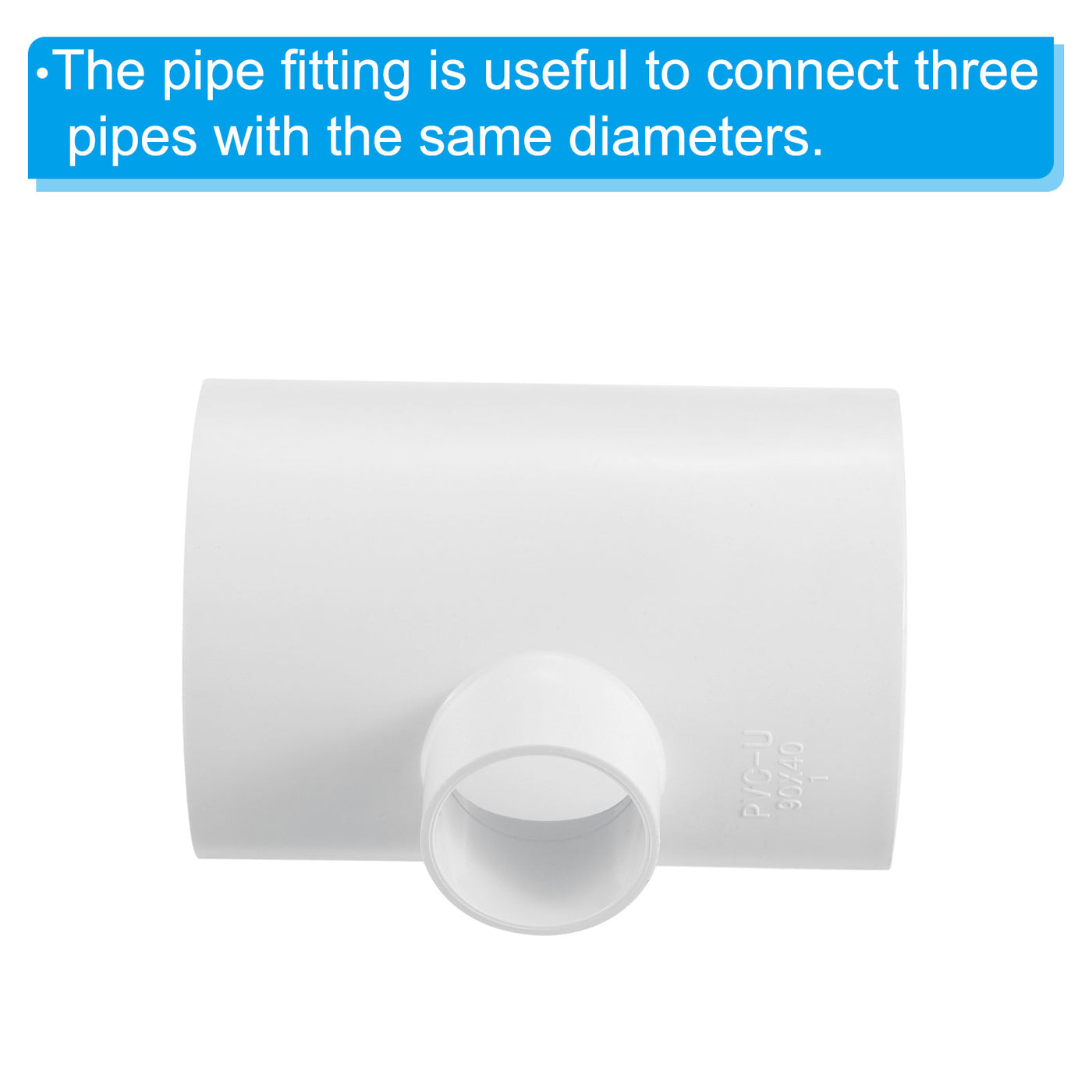 Harfington 3" x 1 1/4" 3 Way Tee Pipe Fittings UPVC, 2 Pack Joint Coupling Pipe, White