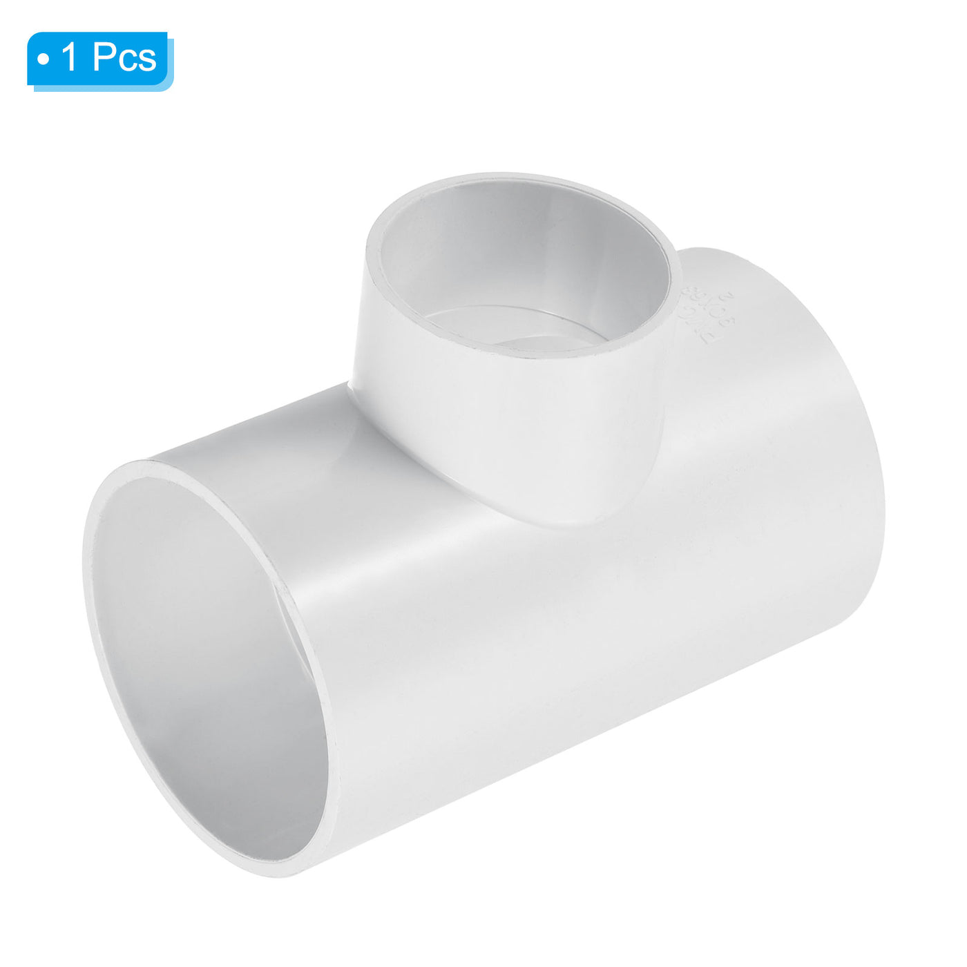 Harfington 3" x 2" 3 Way Tee Pipe Fittings UPVC, Joint Coupling Pipe Adapter, White