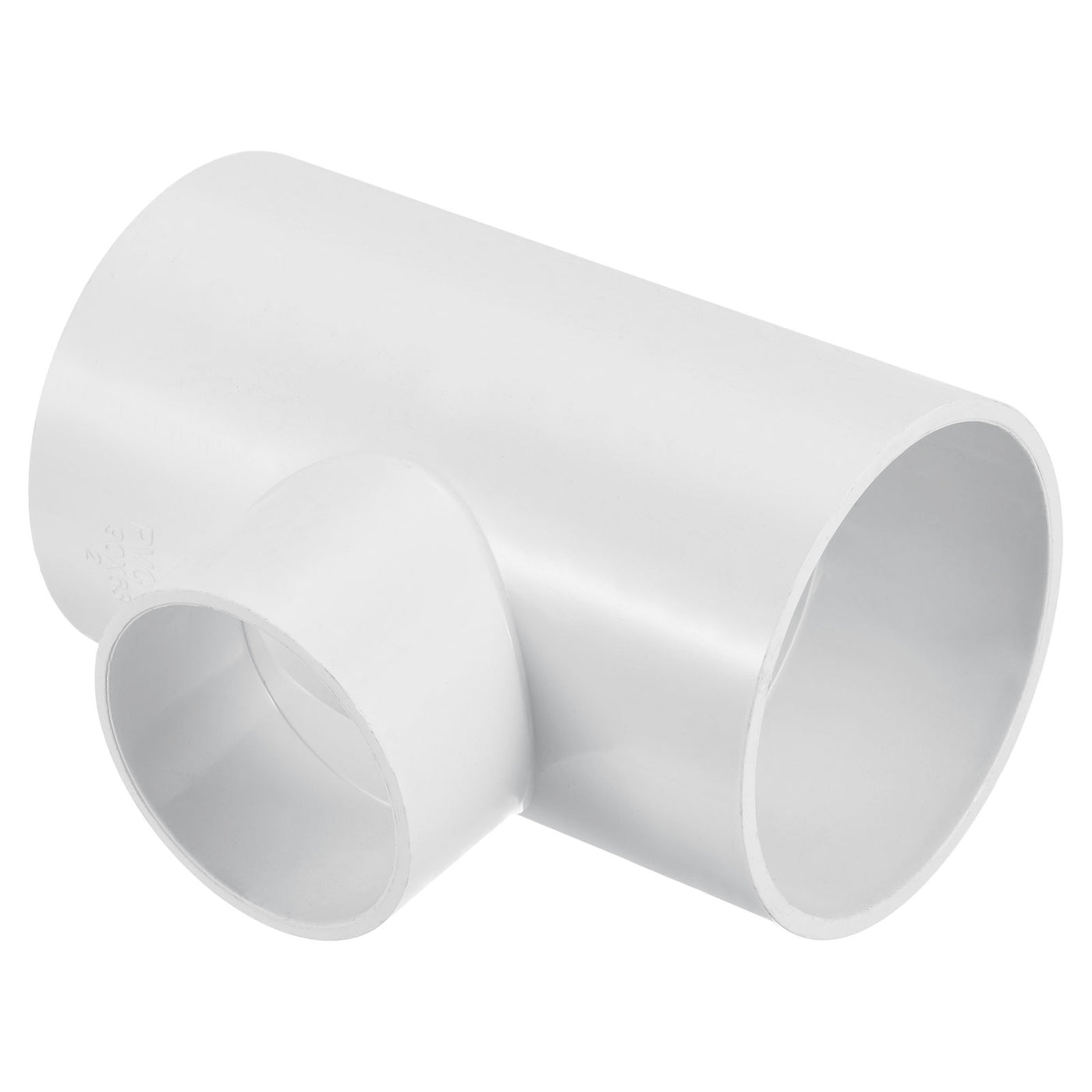 Harfington 3" x 2" 3 Way Tee Pipe Fittings UPVC, Joint Coupling Pipe Adapter, White