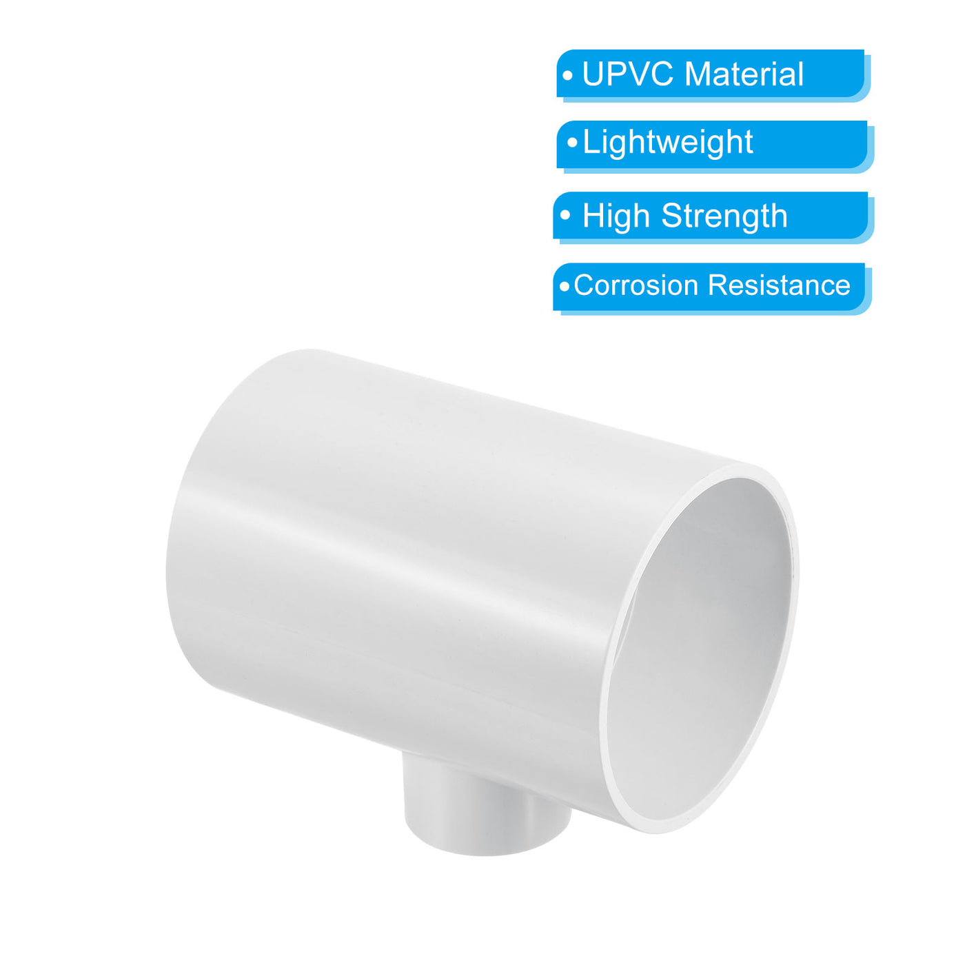 Harfington 4" x 1 1/2" 3 Way Tee Pipe Fittings UPVC, Joint Coupling Pipe Adapter, White