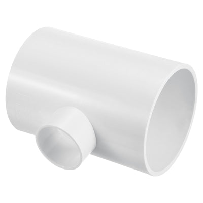 Harfington 4" x 1 1/2" 3 Way Tee Pipe Fittings UPVC, Joint Coupling Pipe Adapter, White