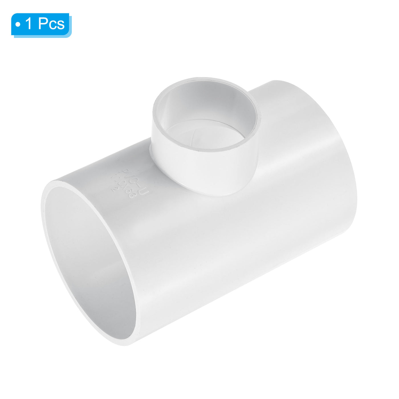 Harfington 4" x 2" 3 Way Tee Pipe Fittings UPVC, Joint Coupling Pipe Adapter, White