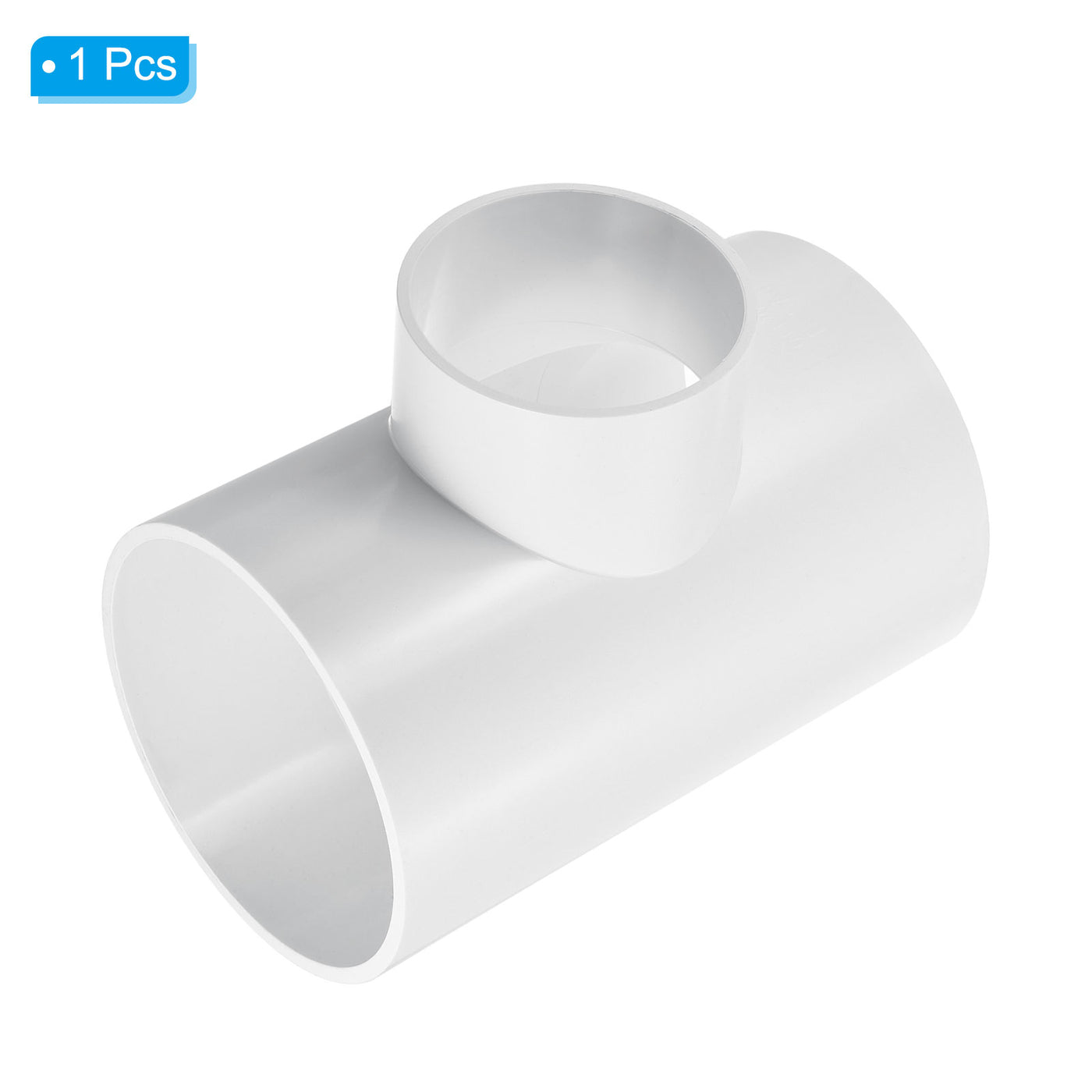 Harfington 6" x 4" 3 Way Tee Pipe Fittings UPVC, Joint Coupling Pipe Adapter, White