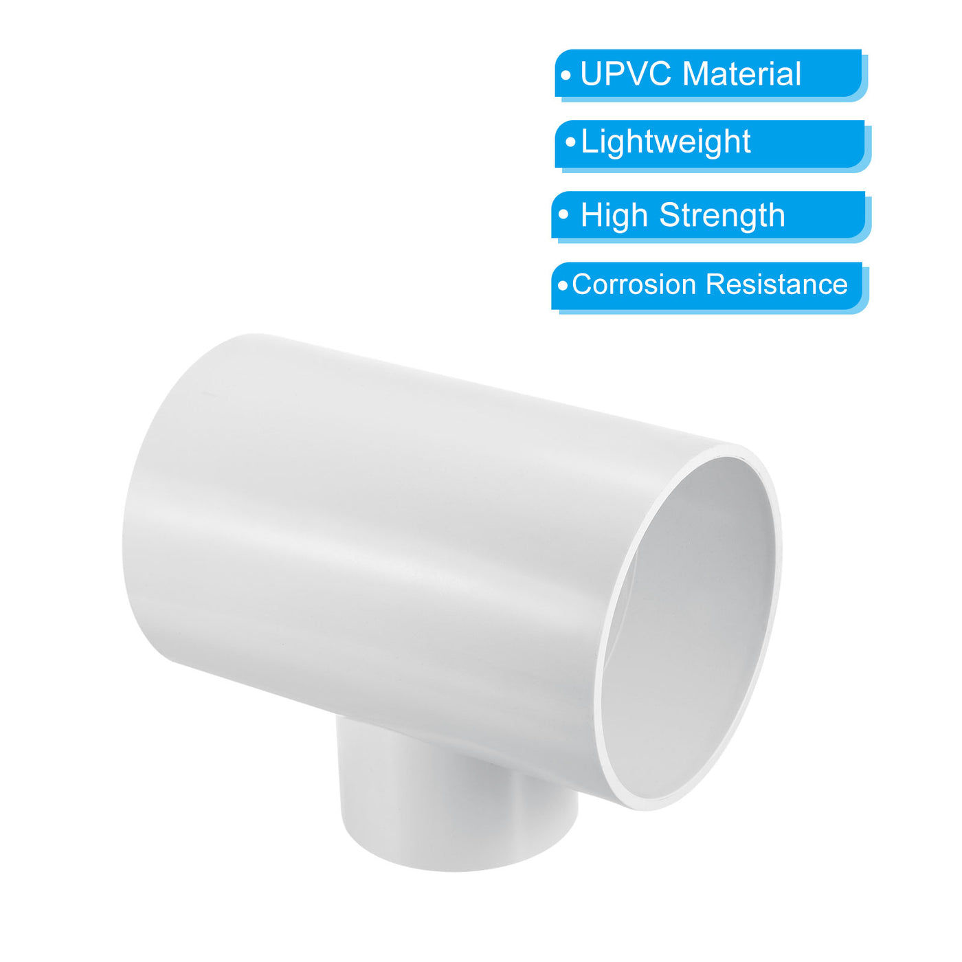 Harfington 6" x 4" 3 Way Tee Pipe Fittings UPVC, Joint Coupling Pipe Adapter, White