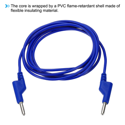 Harfington 4mm Banana Plug to Banana Plug Test Leads, Copper Stackable Cable Wire, Blue