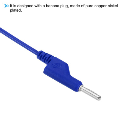 Harfington 4mm Banana Plug to Banana Plug Test Leads, Copper Stackable Cable Wire, Blue