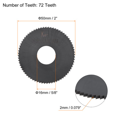 Harfington 50mm x 16mm x 2mm 72 Teeth Nitride Coated Circular Saw Blade Cutter