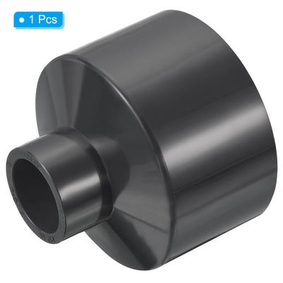 Harfington UPVC Reducer Pipe Fitting 2.5x1 Inch Socket, Straight Coupling Adapter Connector, Grey