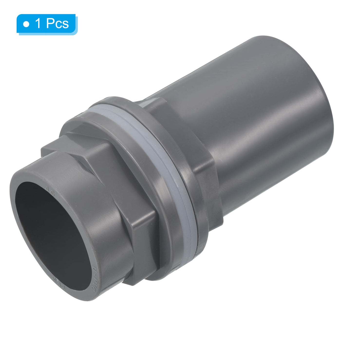 Harfington PVC Water Tank Pipe Fitting 1" ID DN25, Straight Tube Adapter Connector, Grey