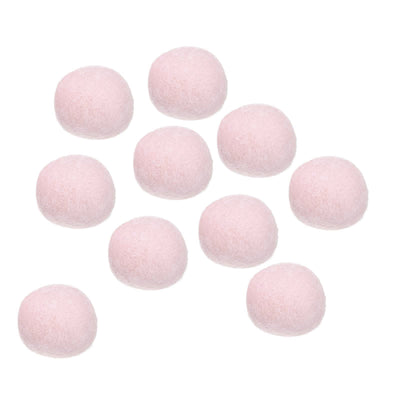 Harfington Wool Felt Balls Beads Woolen Fabric 3cm 30mm White Pink for Home Crafts 10Pcs