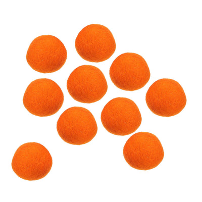 Harfington Wool Felt Ball Beads Woolen Fabric 3cm 30mm Orange for Home Crafts 10Pcs