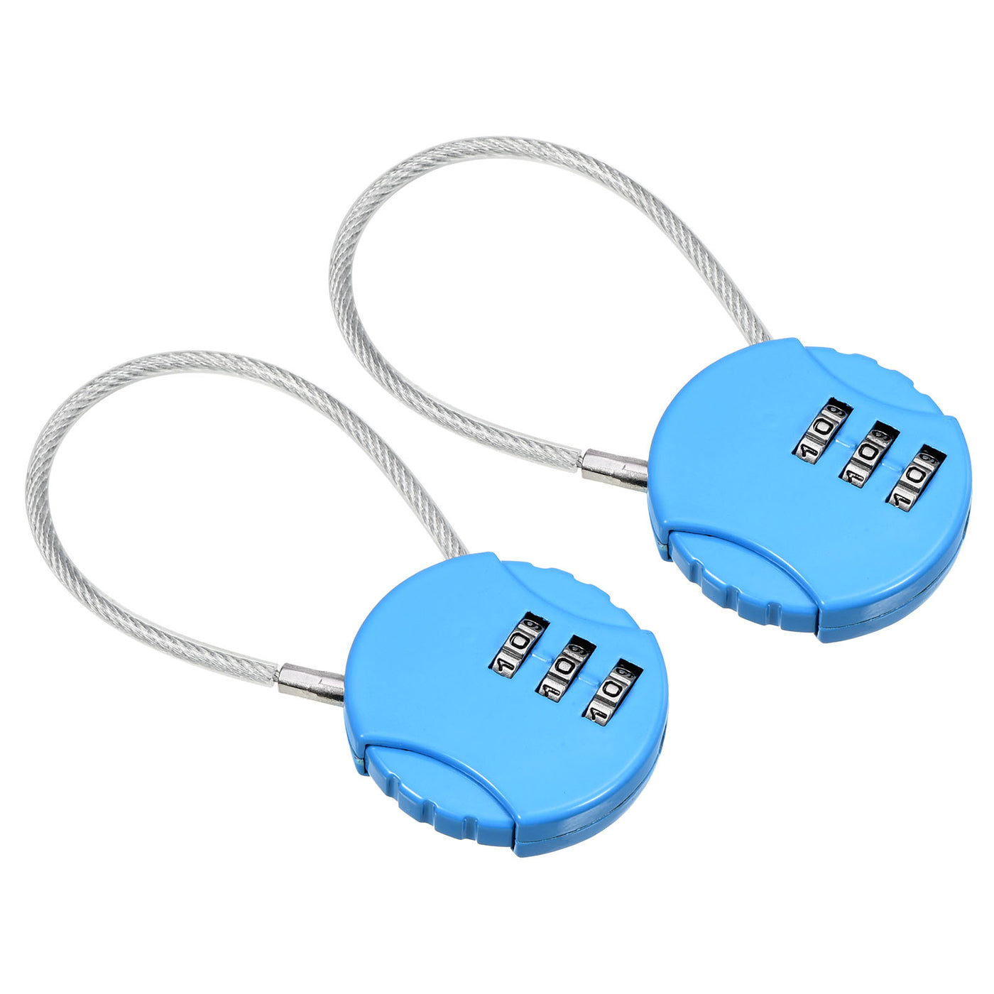 Harfington Small Combination Lock, 2 Pack 3 Digit Combination Padlock Luggage Lock with 4.7 Inch Wire for Backpacks Gym Locker Sports Locker, Blue