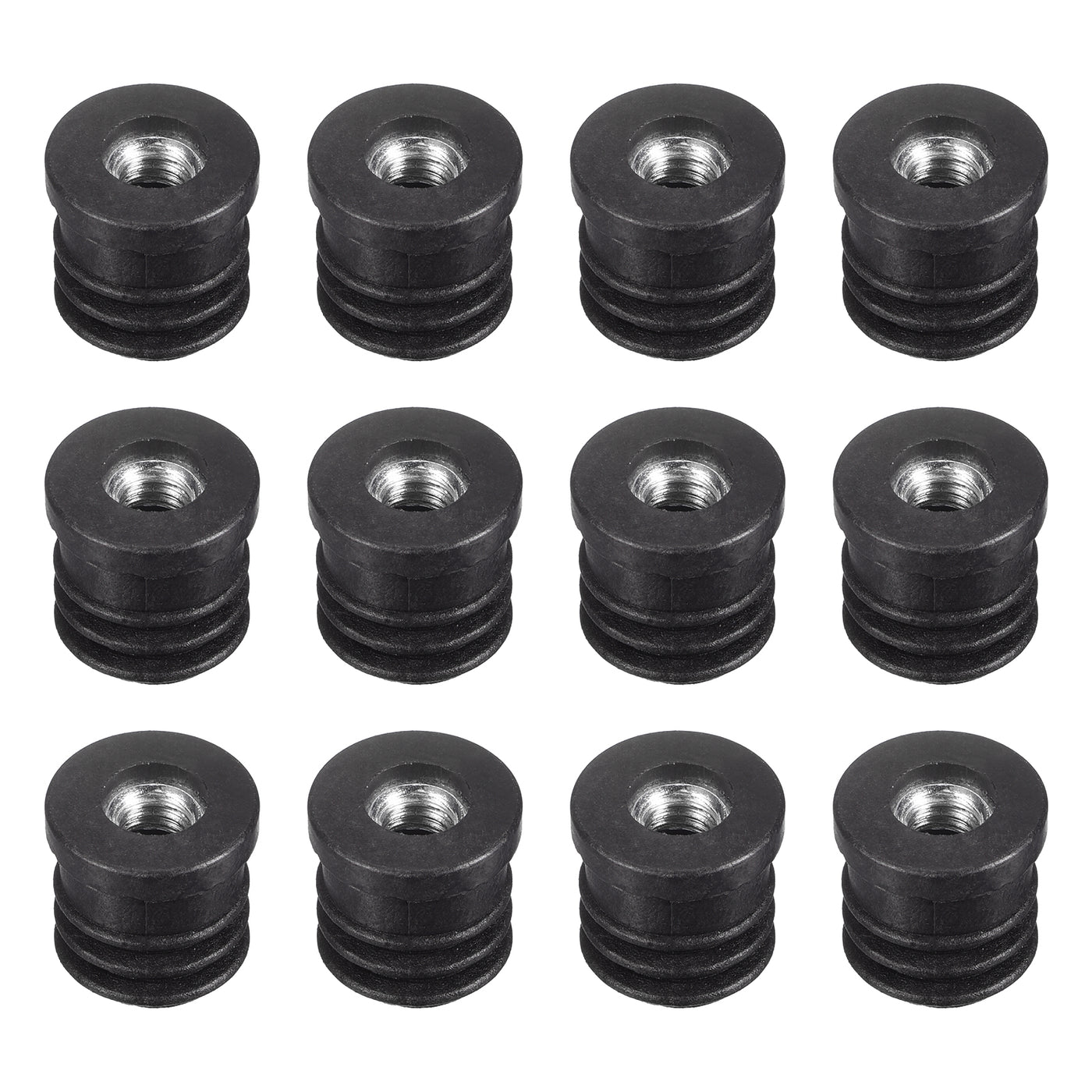 uxcell Uxcell 12Pcs 16mm/0.63" Caster Insert with Thread, Round M6 Thread for Furniture