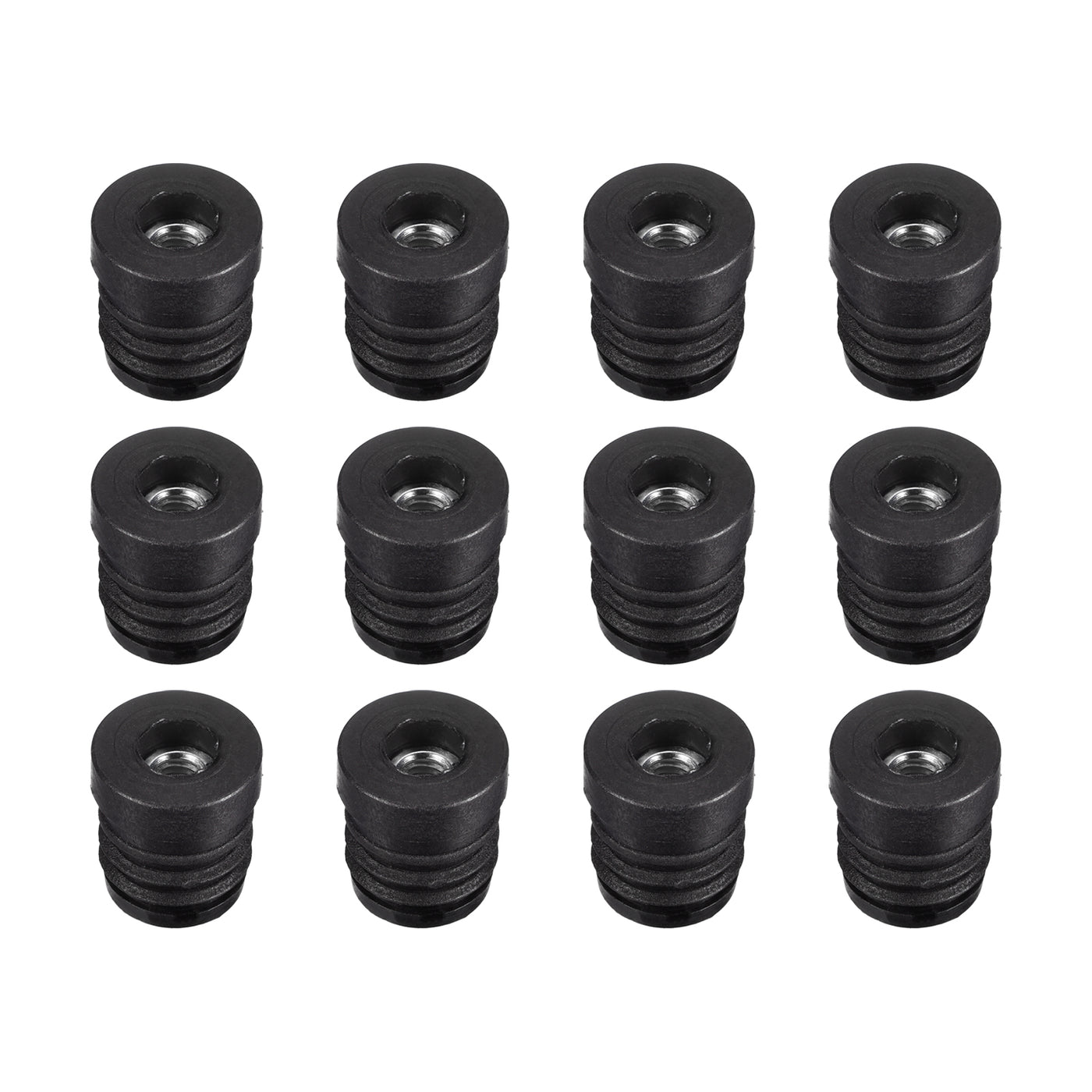 uxcell Uxcell 12Pcs 19mm/0.75" Caster Insert with Thread, Round M6 Thread for Furniture