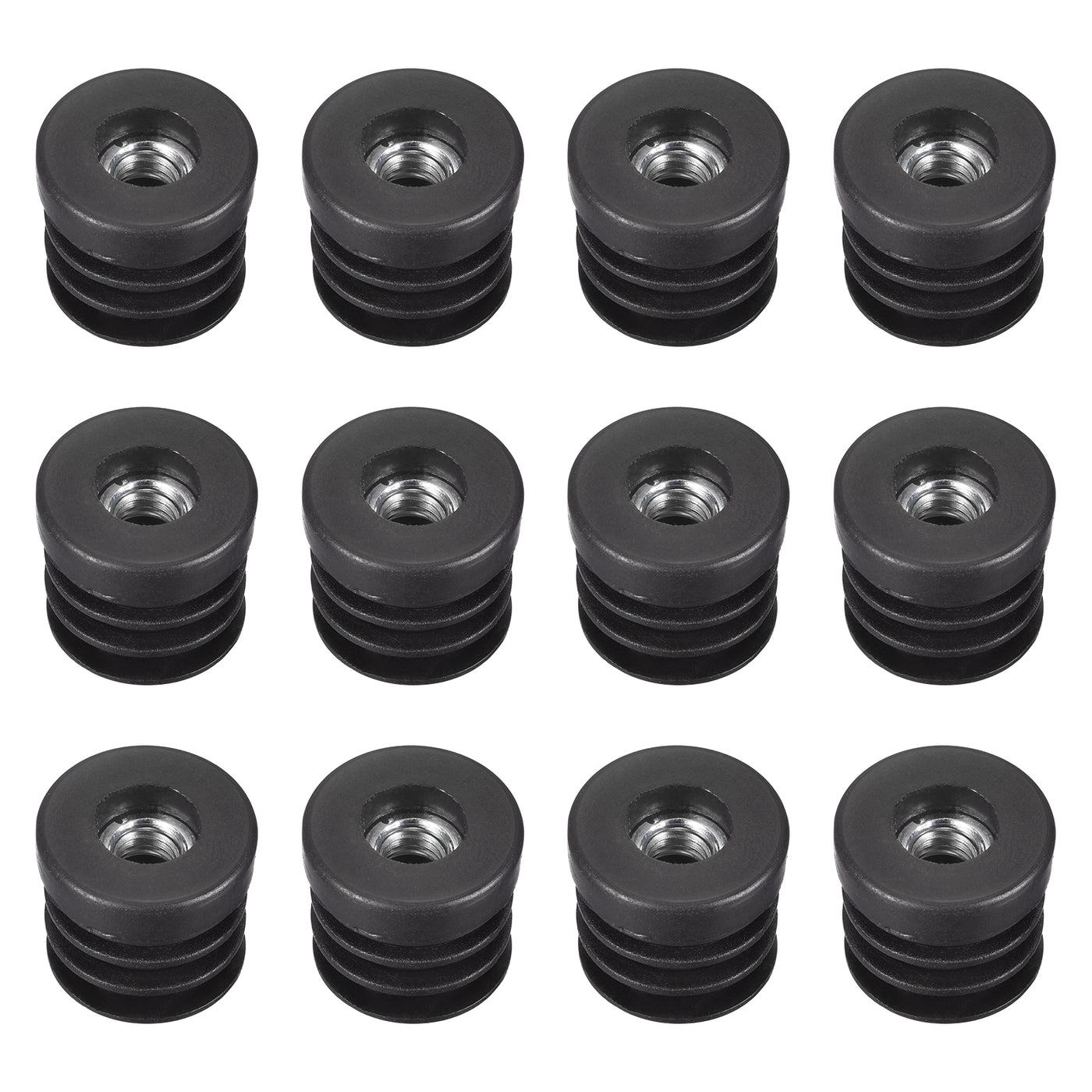 uxcell Uxcell 12Pcs 25mm/0.98" Caster Insert with Thread, Round M8 Thread for Furniture