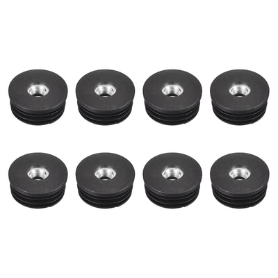 Harfington Uxcell 8Pcs 32mm/1.26" Caster Insert with Thread, Round M8 Thread for Furniture