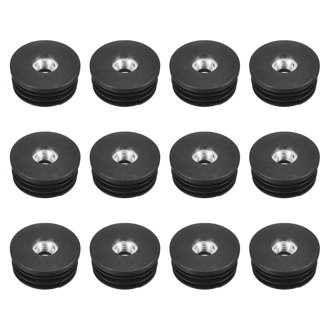 uxcell Uxcell 12Pcs 32mm/1.26" Caster Insert with Thread, Round M8 Thread for Furniture