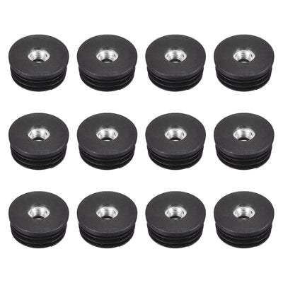 Harfington Uxcell 12Pcs 32mm/1.26" Caster Insert with Thread, Round M8 Thread for Furniture