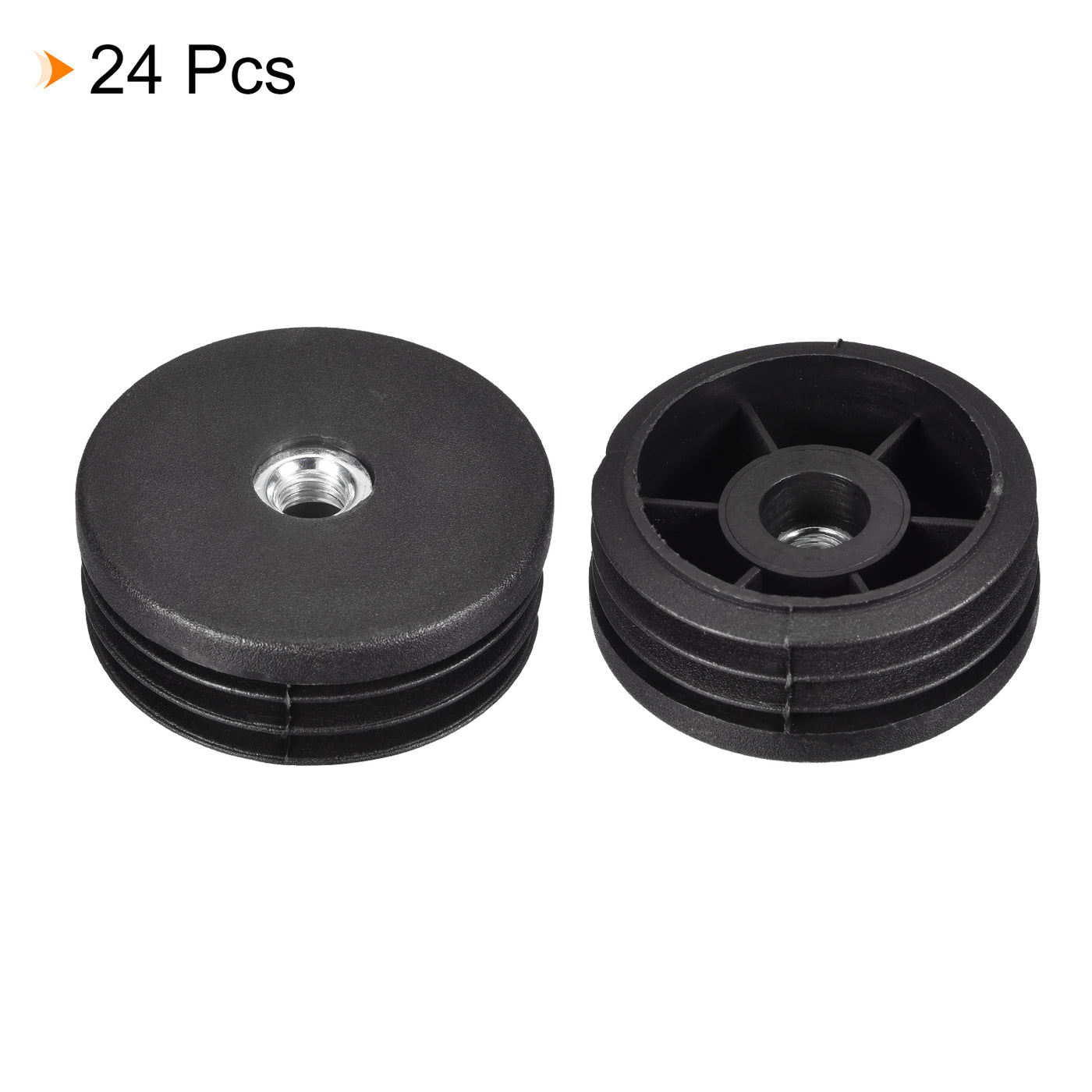 uxcell Uxcell 24Pcs 50mm/1.97" Caster Insert with Thread, Round M8 Thread for Furniture