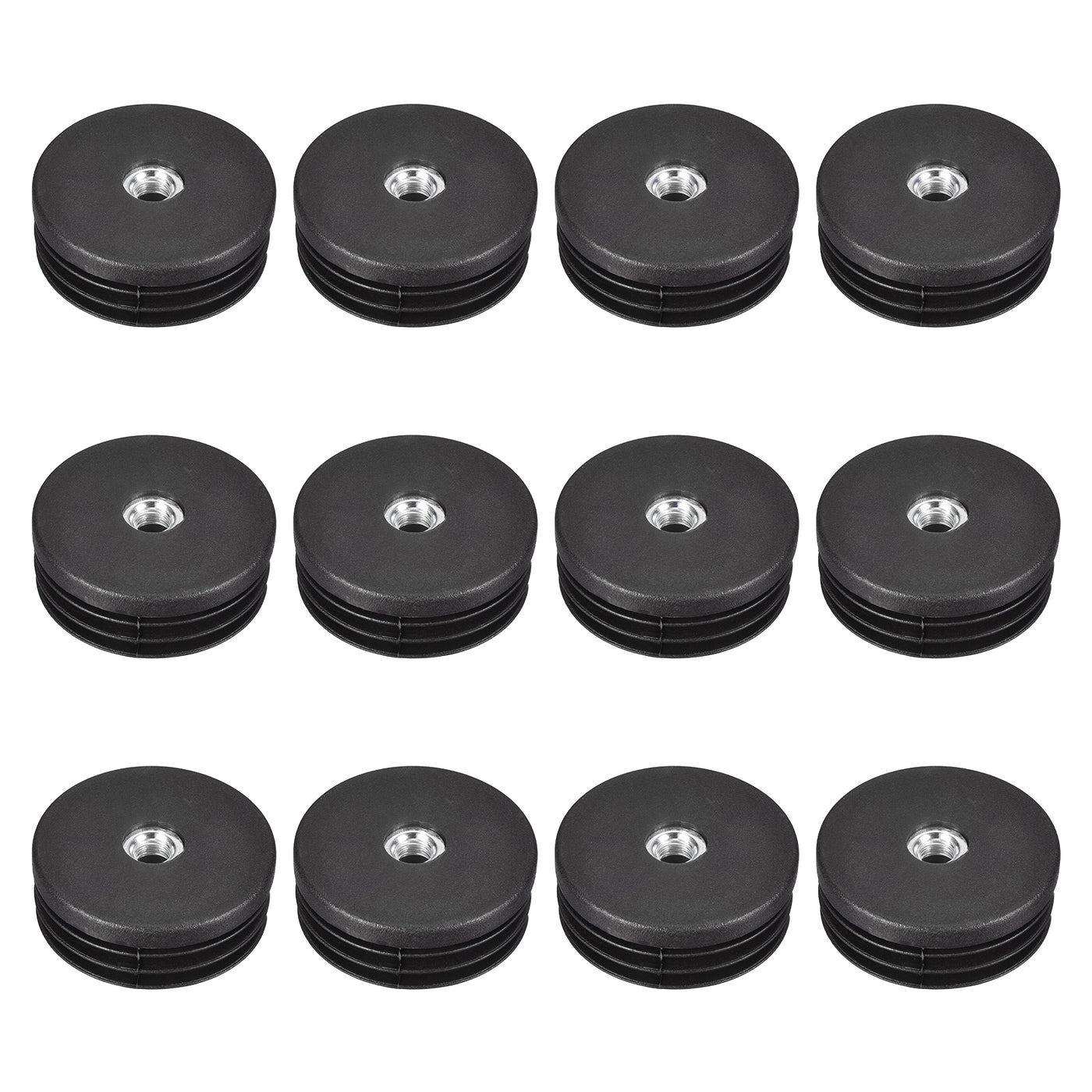 uxcell Uxcell 12Pcs 50mm/1.97" Caster Insert with Thread, Round M8 Thread for Furniture