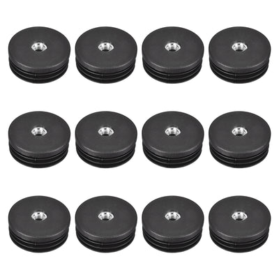 Harfington Uxcell 12Pcs 50mm/1.97" Caster Insert with Thread, Round M8 Thread for Furniture