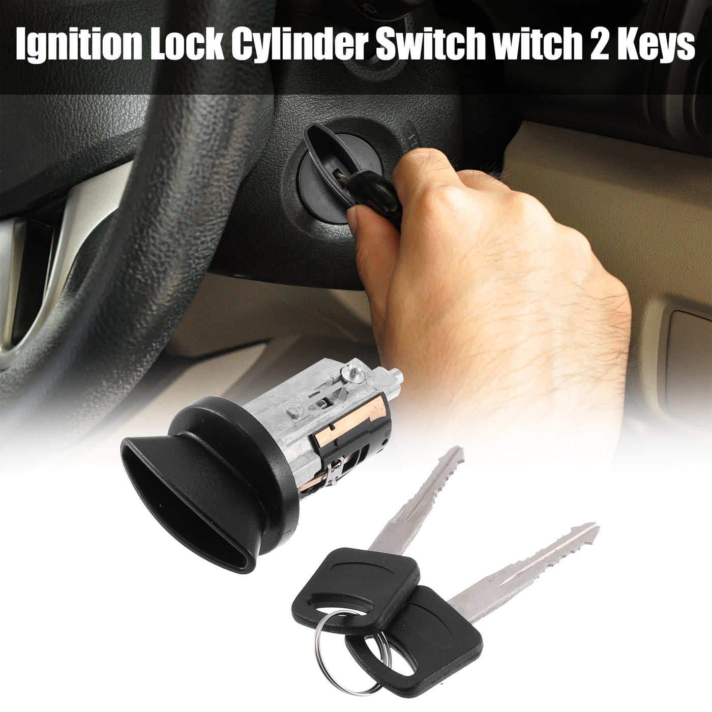 X AUTOHAUX Ignition Switch Lock Cylinder with Key 1F2009012B 1L3Z11582A Replace for Ford F-150 1996-2004 for Ford F-250 1996-2007