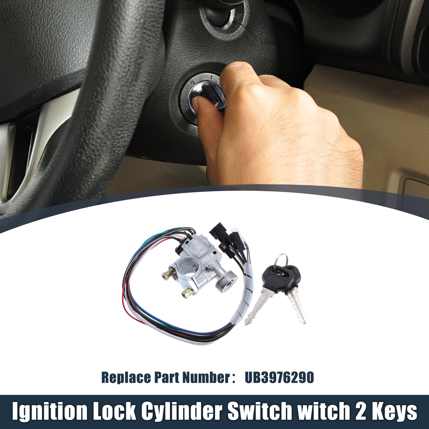 X AUTOHAUX Ignition Switch Lock Cylinder with Key Replace for Mazda B2000 1986-1987 for Mazda B2200 1987-1993 for Mazda B2600 1989-1993 UB3976290