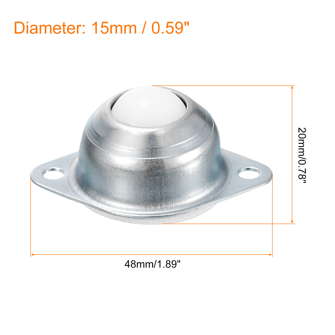 uxcell Uxcell Ball Transfer Bearing, Flange Mounted Stainless Steel Transfer Unit Rotation Caster for Furniture, Conveyor, Transfer Equipment