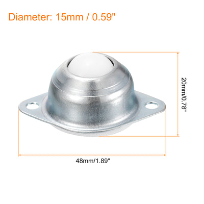 Harfington Uxcell Ball Transfer Bearing, Flange Mounted Stainless Steel Transfer Unit Rotation Caster for Furniture, Conveyor, Transfer Equipment